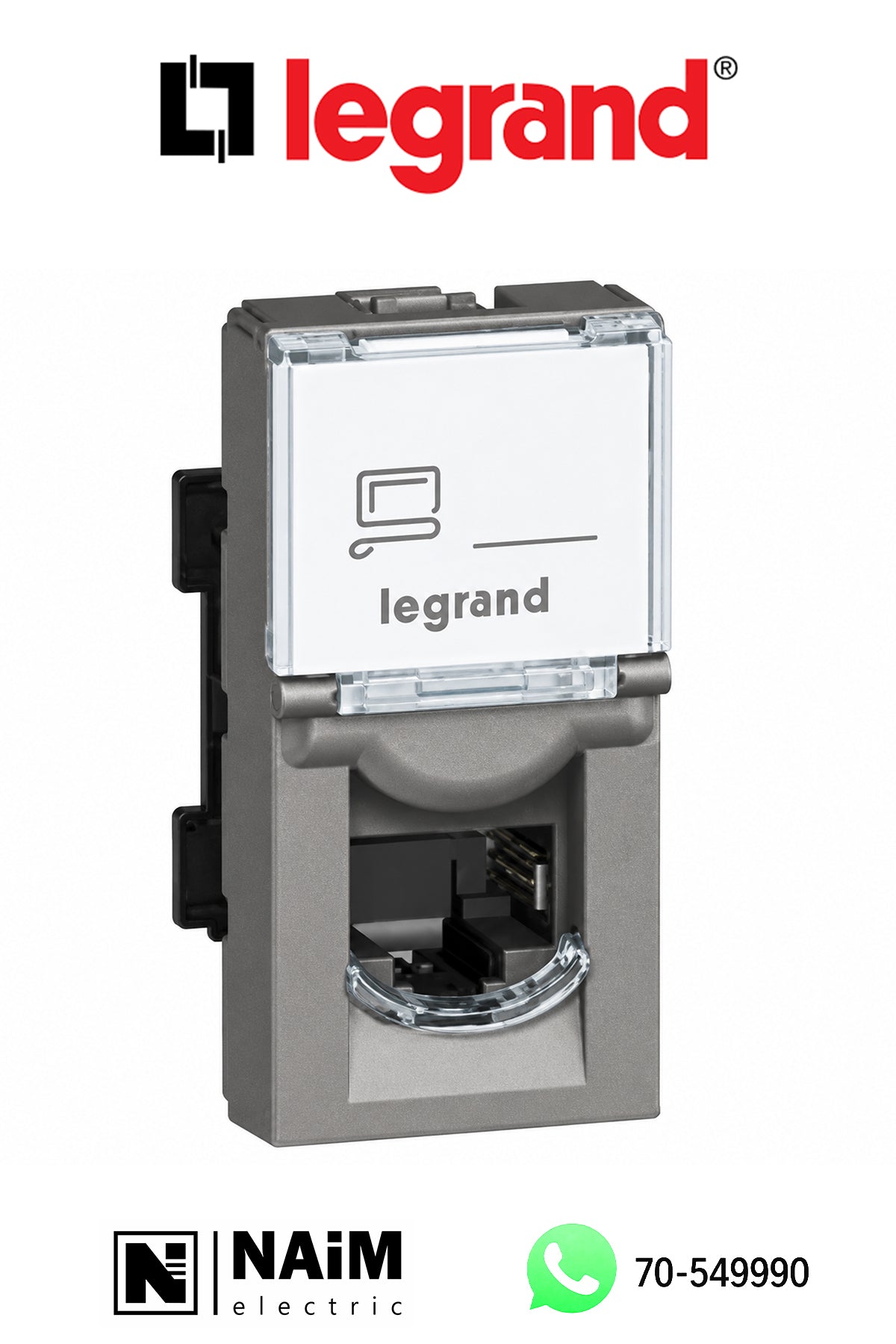 572802 RJ45 socket category 6 UTP 1 module - Magnesium