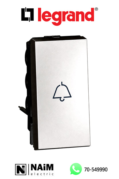 572515 1-way push-button - with bell symbol - 1 module - Magnesium