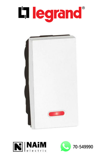 572006  2-way switch - with indicator - 10 AX - 250 V~ - 1 module - White