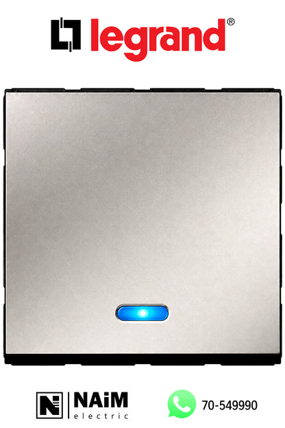 572532 2-way push-button - with locator - 2 modules - Magnesium