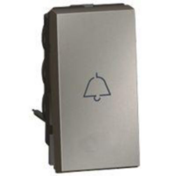 572515 1-way push-button - with bell symbol - 1 module - Magnesium