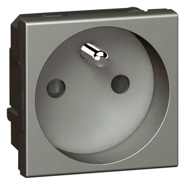572521 Socket - French - 2P+E shuttered - 10/16 A - 2 modules - Magnesium