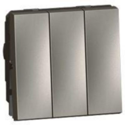 572543  1-way switch - 20 AX - 250 V~ - 3-gang - 2 modules - Magnesium