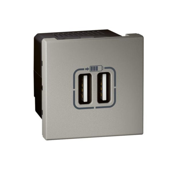 572578 USB power supply - double USB sockets - 5 V- 1500 mA - 2 mod - magnisium