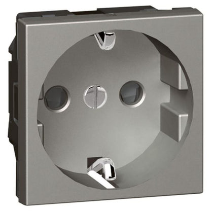 572618 Socket - German std - 16 A - 2P+E shuttered - 2 modules - Magnesium