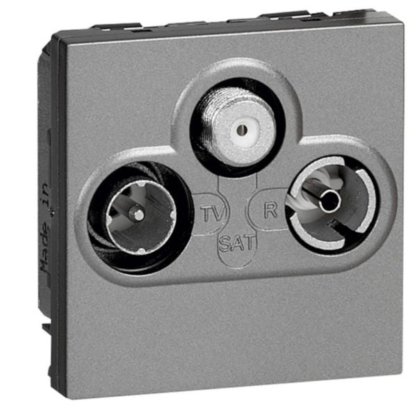 572672 TV socket - TV-R-SAT shielded - 0-2400 Hz - 2 modules - Magnesium