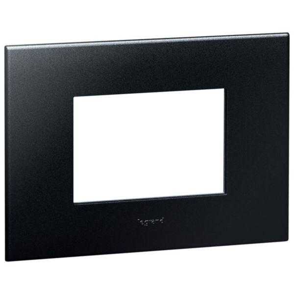 575012 Plate - Italian / US std - square - 3 modules - Graphite