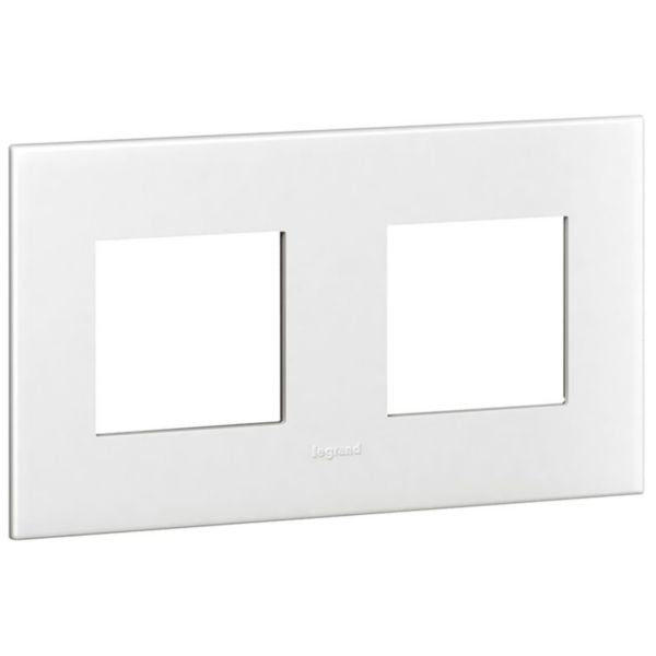 575021 Plate - French/German std - square - 2 x 2 modules - White