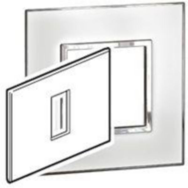 575244 Plate - Italian / US standard - square - 1 module - Mirror White