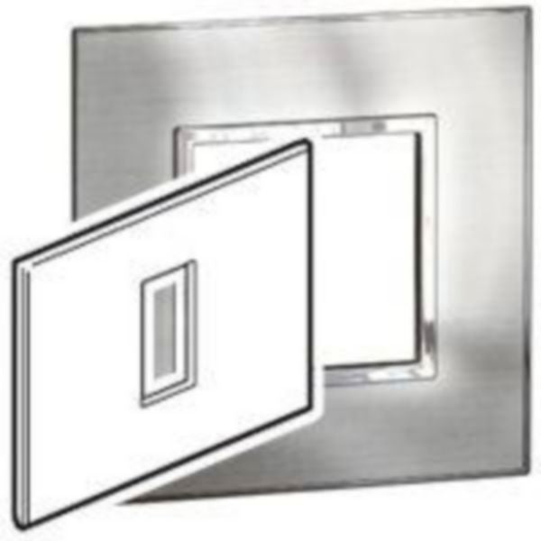 575246 Plate - Italian / US standard - square - 1 module - stainless steel