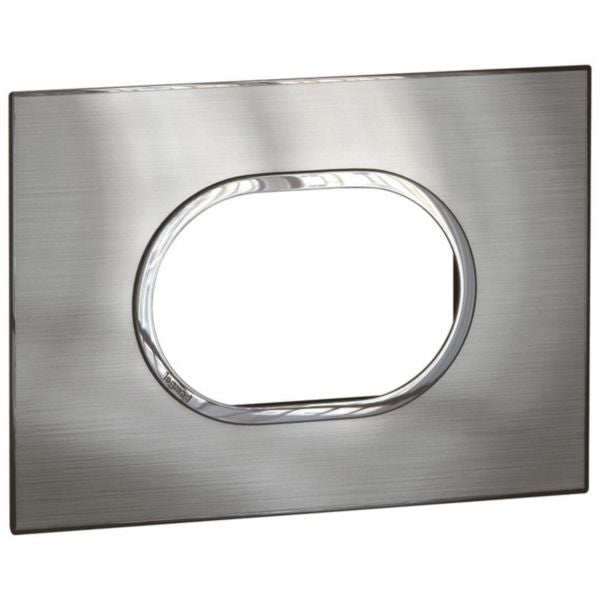 575656 Plate - Italian / US std - round - 3 modules - stainless steel