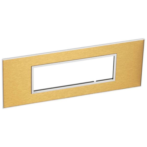 576280 Plate - Italian/French/German std - square - 6 modules - gold brass