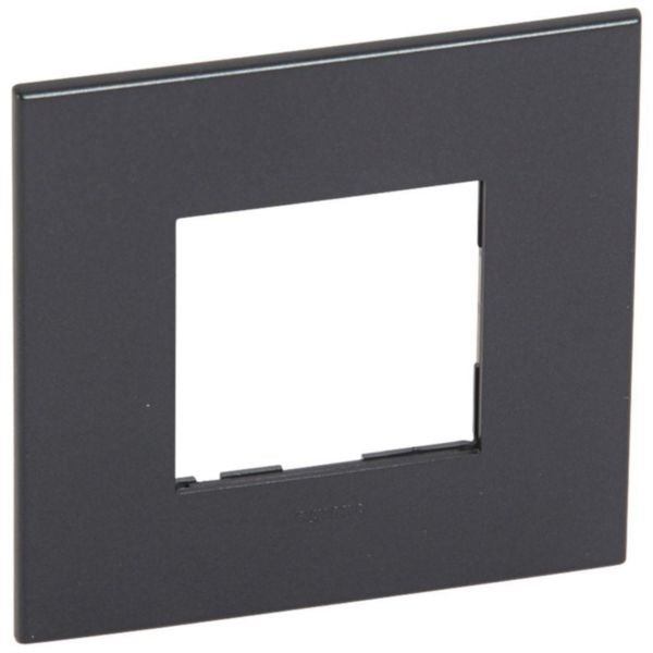576562 Plate - French/German std - square - 2 modules - Graphite