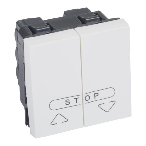 572219 Double push-button for electric roller blinds control - 2 modules - White