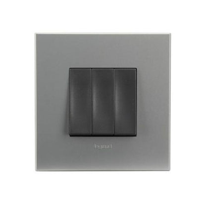 572543  1-way switch - 20 AX - 250 V~ - 3-gang - 2 modules - Magnesium
