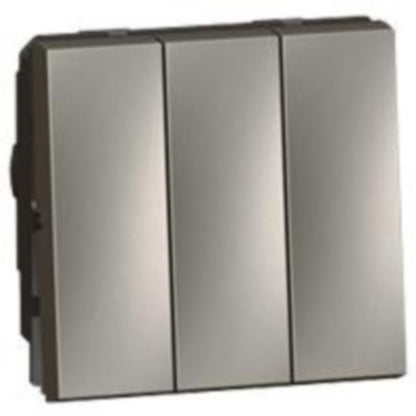 572544 2 x 2-way + 1-way switch - 20 AX - 250 V~ - 3-gang - 2 modules -Magnesium