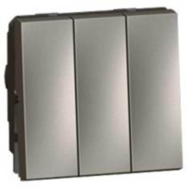 572544 2 x 2-way + 1-way switch - 20 AX - 250 V~ - 3-gang - 2 modules -Magnesium