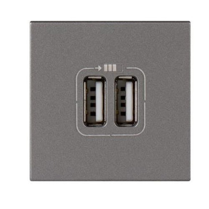 572578 USB power supply - double USB sockets - 5 V- 1500 mA - 2 mod - magnisium