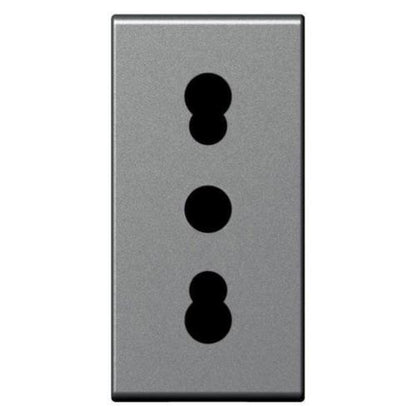 572603 Socket - Italian - 10/16 A - 2P+E shuttered - 1 module - Magnesium