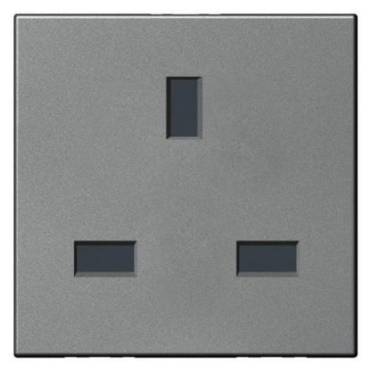 572611 Socket - BS 1363 - 13 A - 2P+E - 2 modules - Magnesium