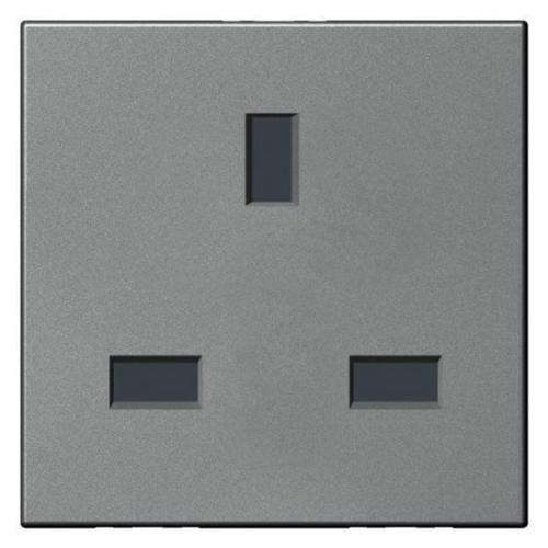 572611 Socket - BS 1363 - 13 A - 2P+E - 2 modules - Magnesium
