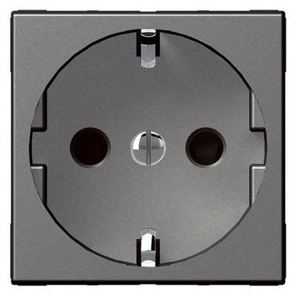 572618 Socket - German std - 16 A - 2P+E shuttered - 2 modules - Magnesium
