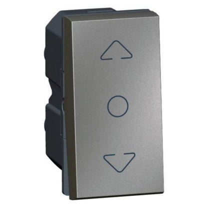 572702 Curtain switch - centre off - 1 module - Magnesium