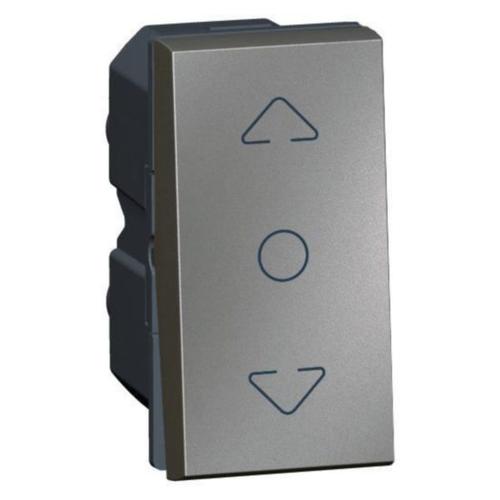 572702 Curtain switch - centre off - 1 module - Magnesium