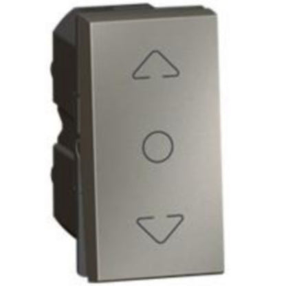 572702 Curtain switch - centre off - 1 module - Magnesium