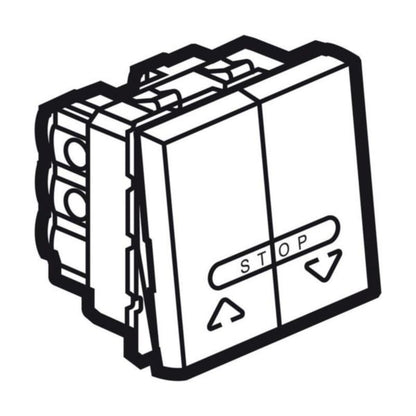 572719 Double push-button for electric roller blinds control - 2 mod - Magnesium