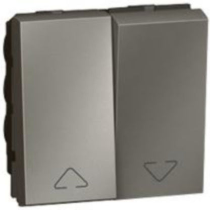 572720 Double switch for electric roller blinds control - 2 modules - Magnesium