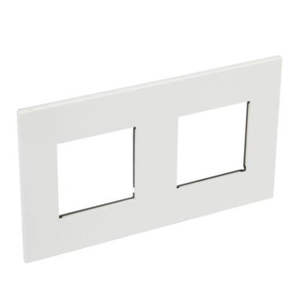 575021 Plate - French/German std - square - 2 x 2 modules - White