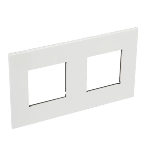 575021 Plate - French/German std - square - 2 x 2 modules - White
