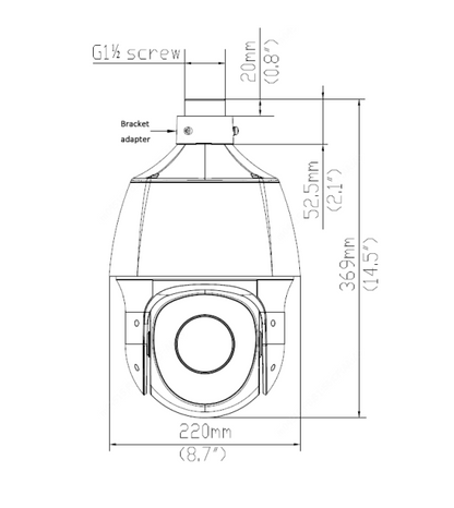 IPC6612SR-X33-VG 2MP 33x Lighthunter Network PTZ Dome Camera