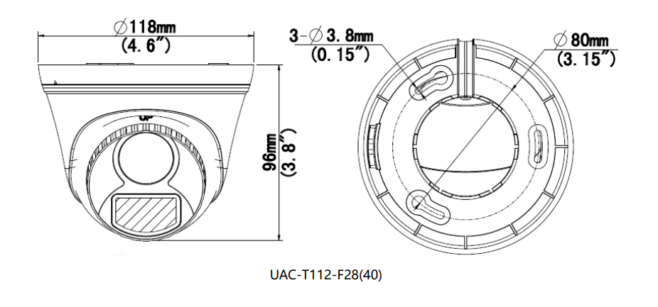 T112-F28 2MP Fixed IR Turret Analog Camera