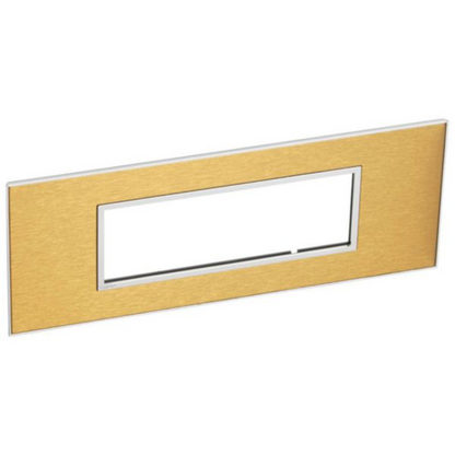 576280 Plate - Italian/French/German std - square - 6 modules - gold brass