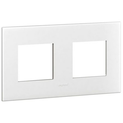 575021 Plate - French/German std - square - 2 x 2 modules - White