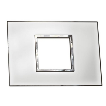 575254 Legrand Arteor Square 2 Module Horizontal Coverplate Mirror White