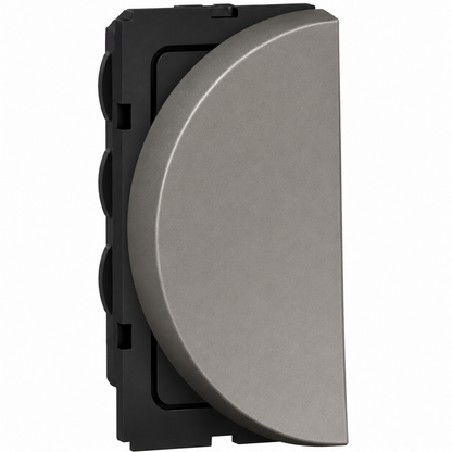 573110 1-way switch - 10 AX 250 V~ - round - 1 left module - magnesium