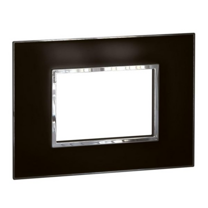 575273 Legrand Arteor Square 3 Module Horizontal Coverplate Mirror Black