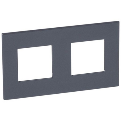 575022 Plate - French/German std - square - 2 x 2 modules - Graphite