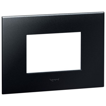 575012 Plate - Italian / US std - square - 3 modules - Graphite