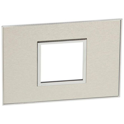 575256 Plate - Italian / US standard - square - 2 modules - stainless steel