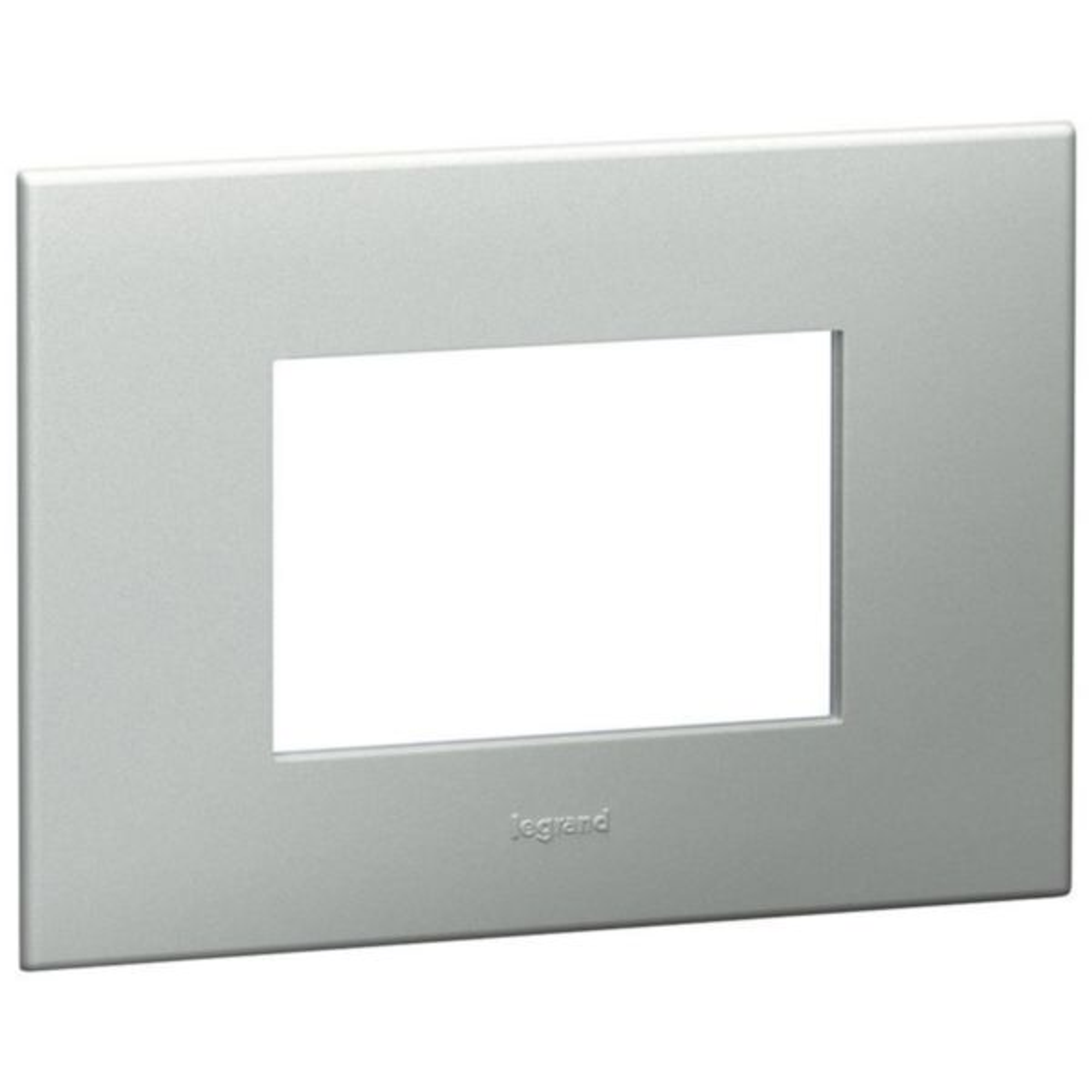575011 Legrand Arteor Square 3 Module Horizontal Coverplate Pearl Aluminium