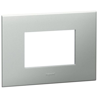 575011 Legrand Arteor Square 3 Module Horizontal Coverplate Pearl Aluminium