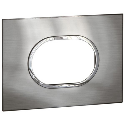 575656 Plate - Italian / US std - round - 3 modules - stainless steel