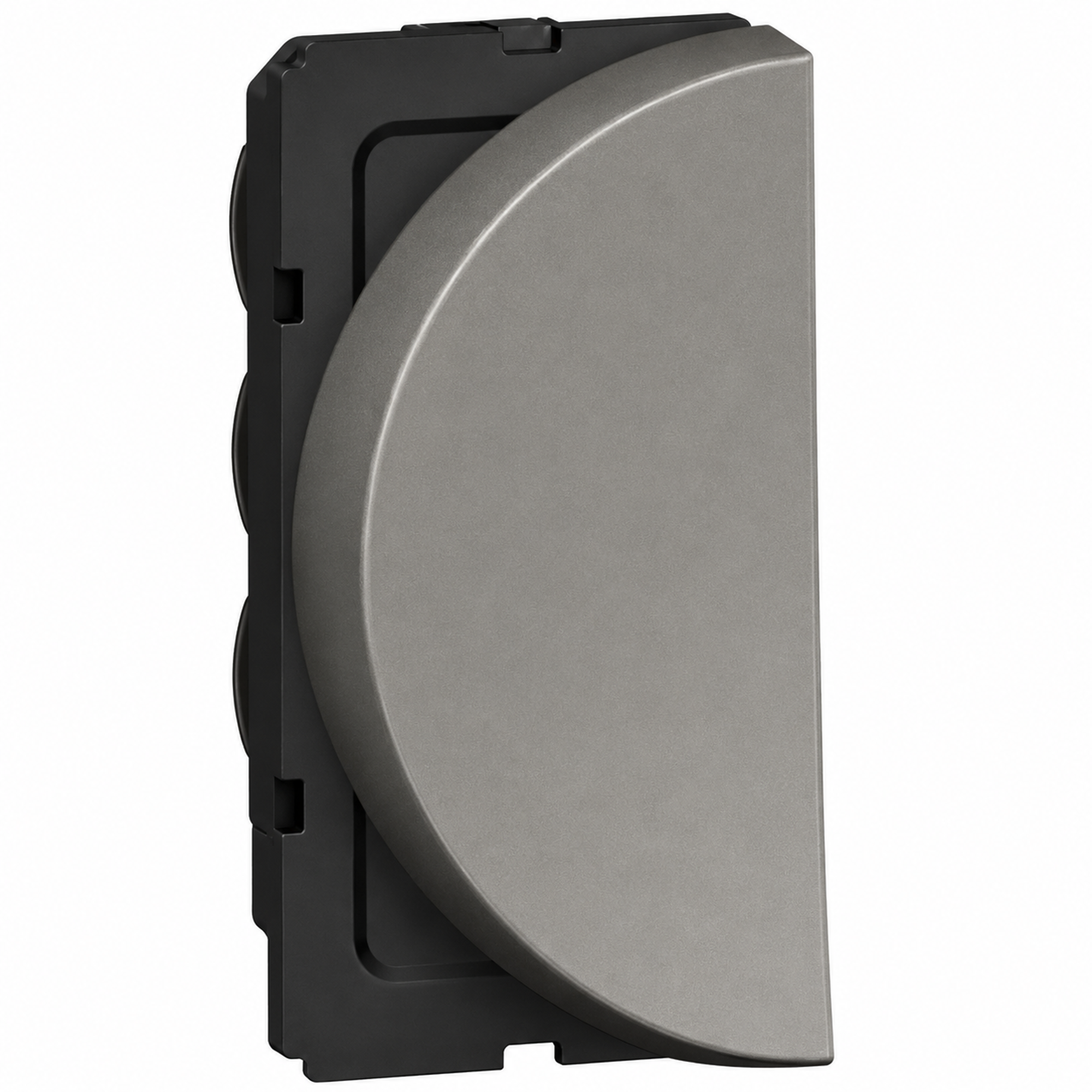 573100 1-way push-button - round - 1 left module - Magnesium