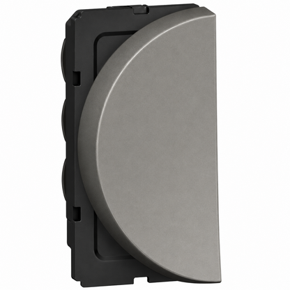 573100 1-way push-button - round - 1 left module - Magnesium