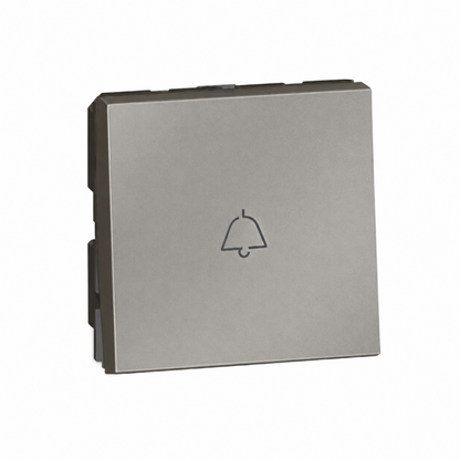 572556 1-Way Push-Button Arteor, with Bell Symbol, 2 Modules, Magnesium