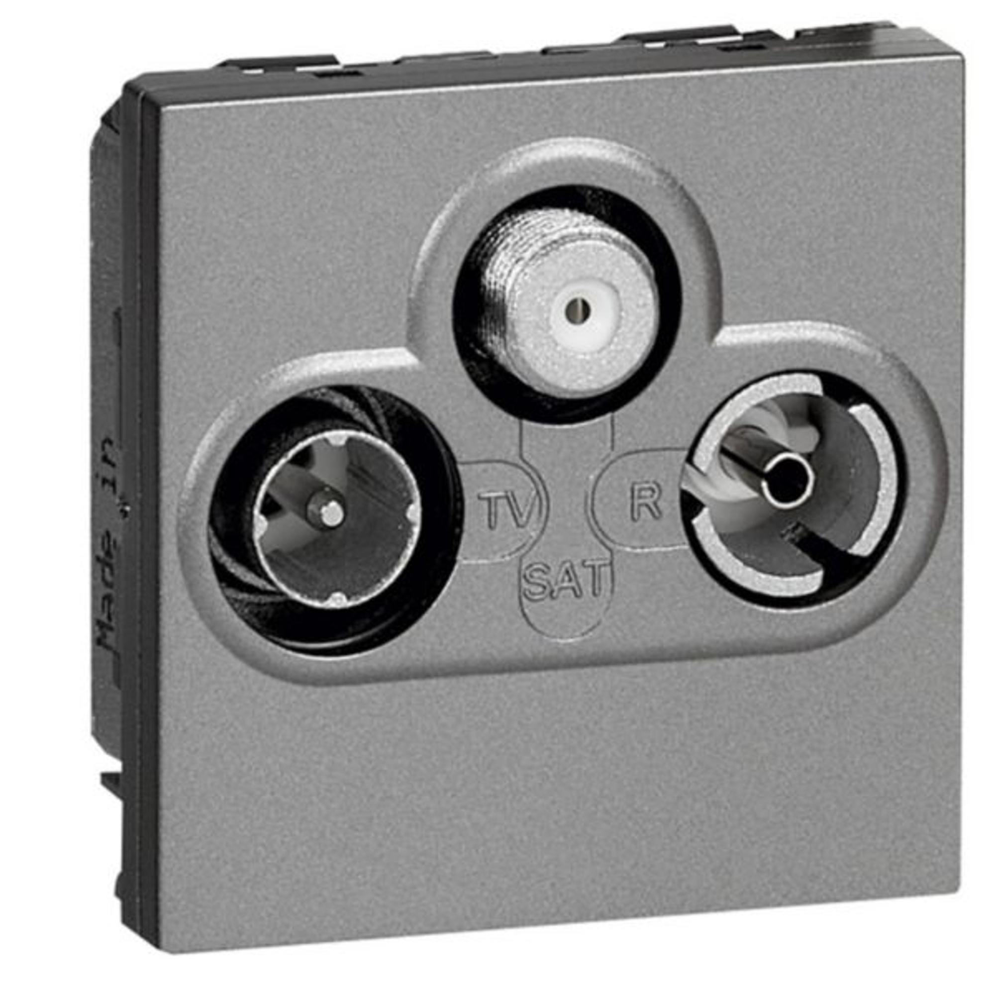 572672 TV socket - TV-R-SAT shielded - 0-2400 Hz - 2 modules - Magnesium